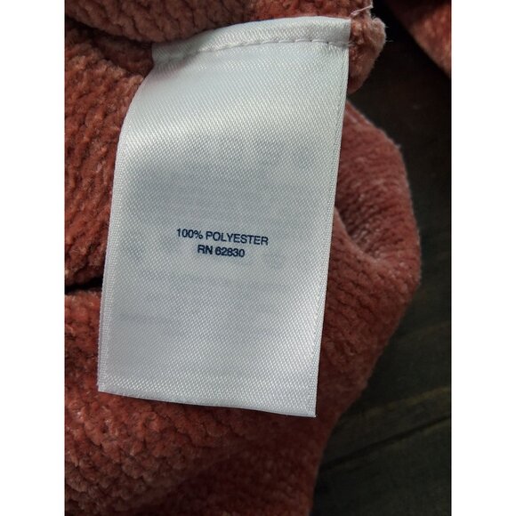 Lands End Womens Chenille Cowl Neck Sweater Dark Pink Size S/T Cozycore - Picture 6 of 7